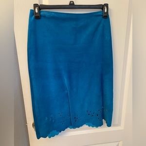Teal Suade Pencil Skirt